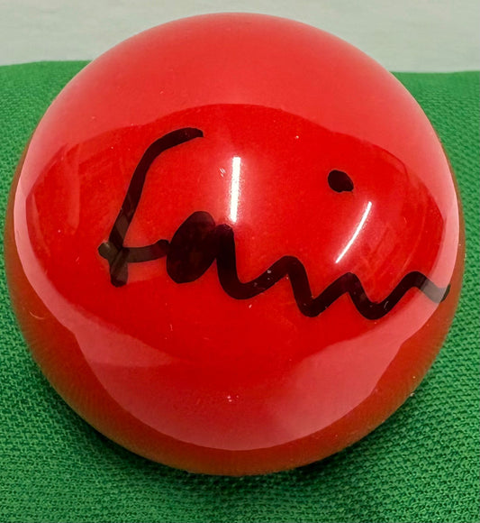 Fergal Quinn Signed RED Snooker Ball + Dealer COA