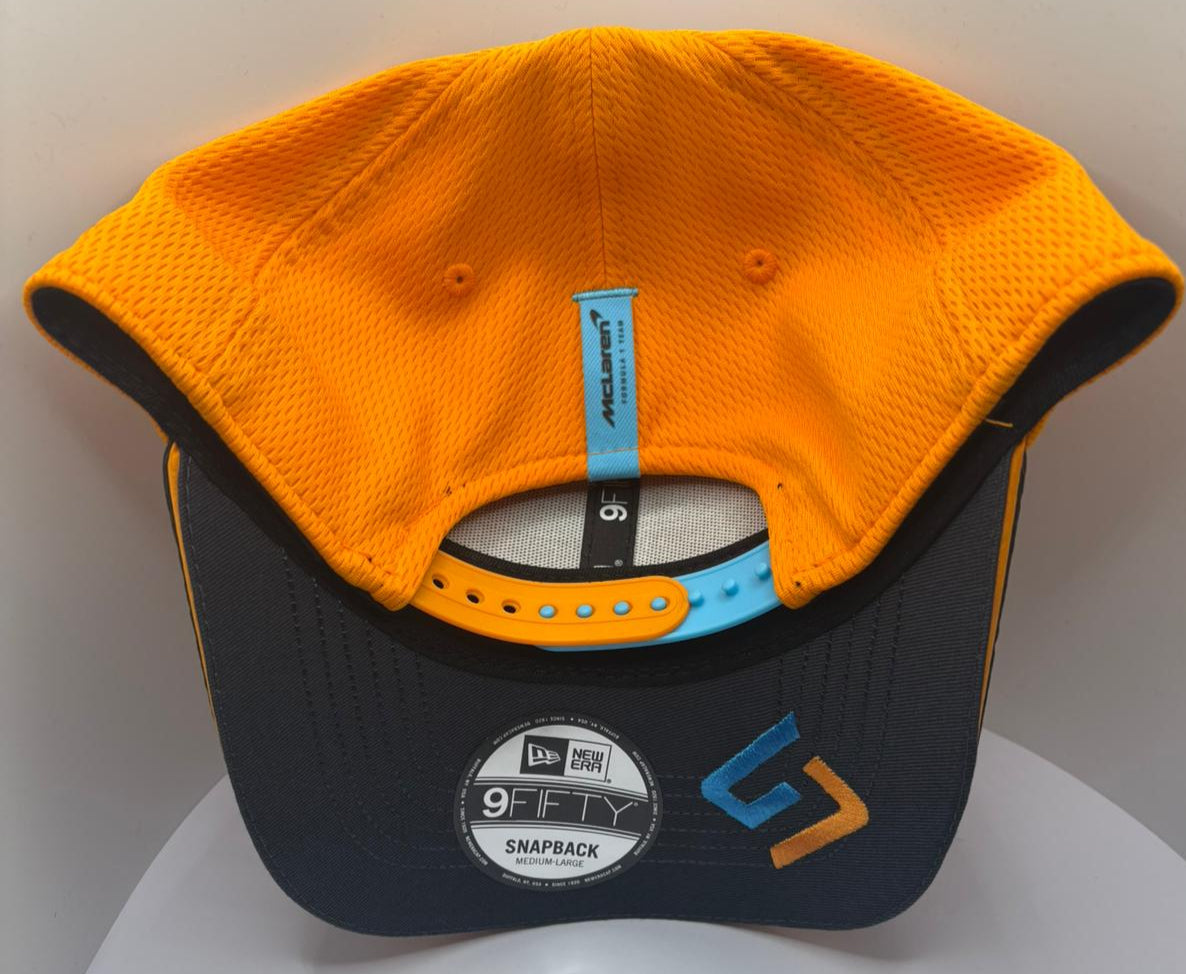 2025 British Grand Prix Winner Lando Norris Signed Orange & Grey McLaren F1 Cap + Dealer COA