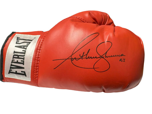 Anthony Joshua 'AJ' World Heavyweight Champion Signed Red Everlast Boxing Glove + COA