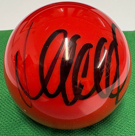 Hammad Miah Signed RED Snooker Ball + Dealer COA