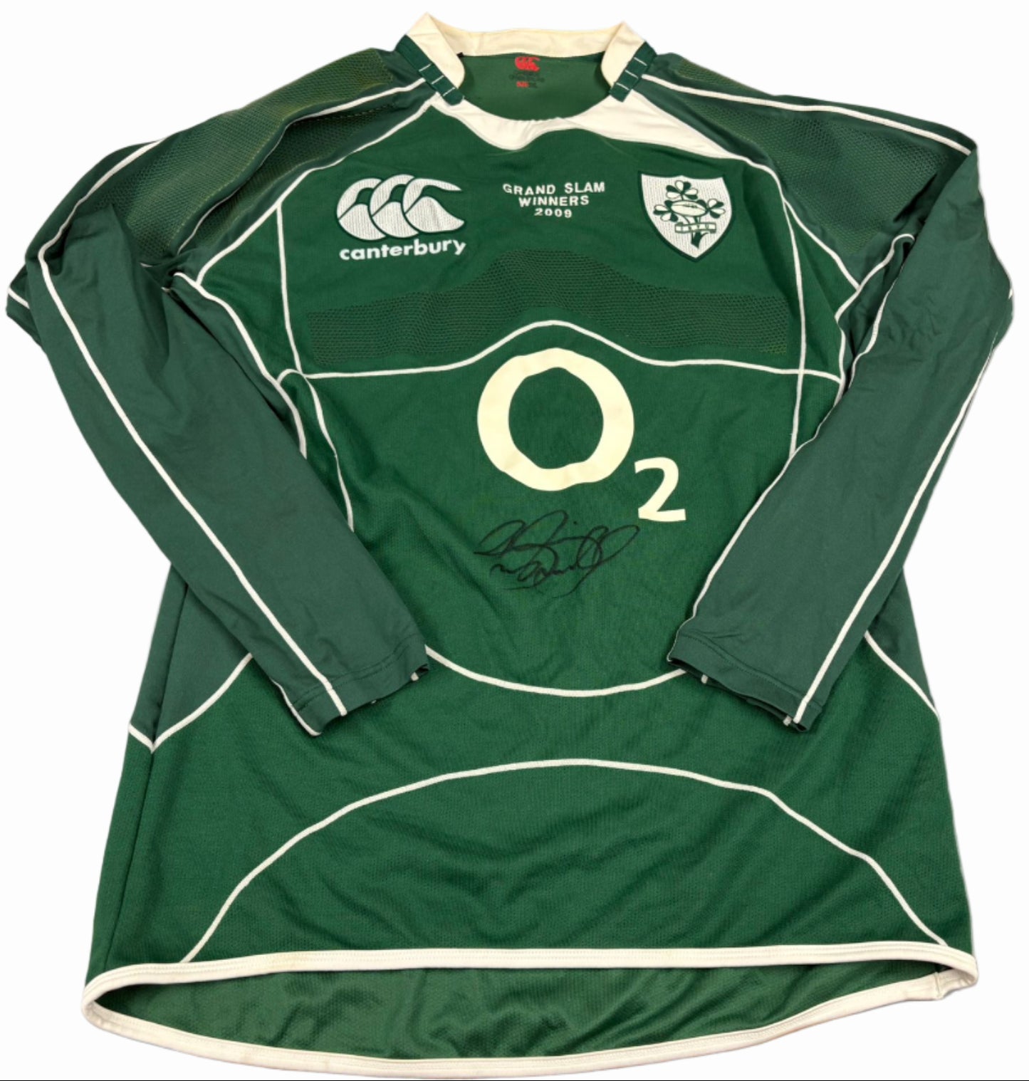 Rugby Legend Brian O'Driscoll Signed 2009 Ireland Rugby Grand Slam Shirt + Dealer COA