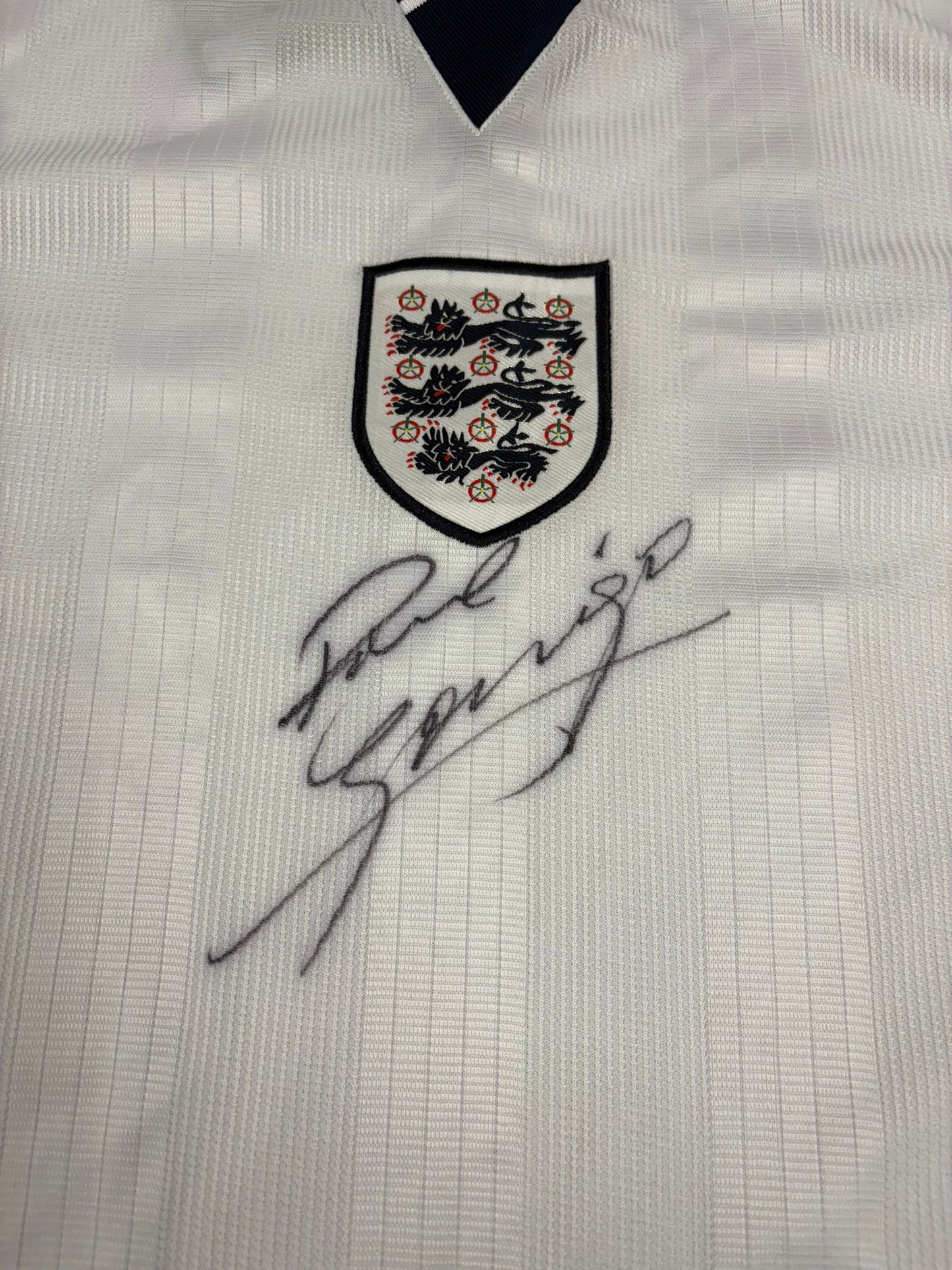 Paul 'Gazza' Gascoigne Signed Retro England Euro 96 Football Shirt + Dealer COA