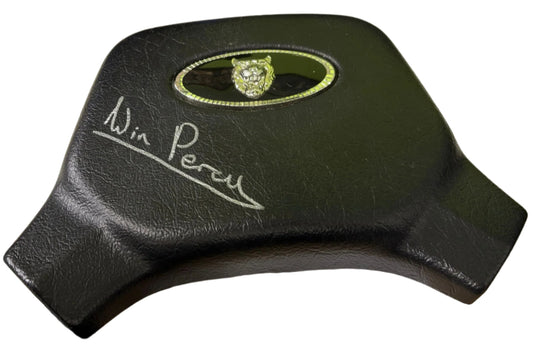 Win Percy 3x British Touring Car Champion Signed Jaguar Steering Wheel Front Cover + Cert