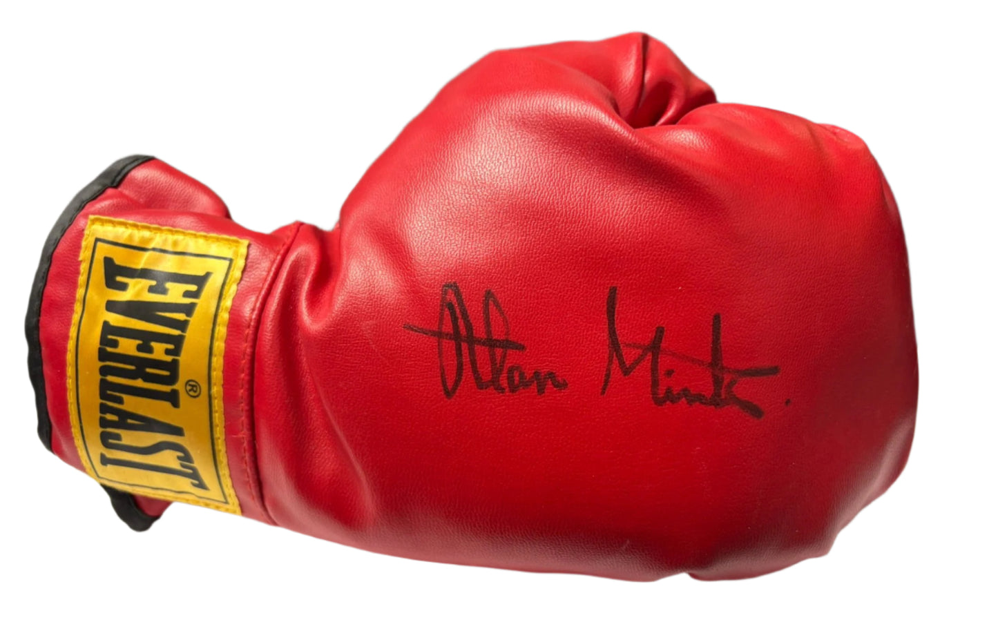 Alan Minter 'Boom Boom' Signed Red Everlast Boxing Glove + Dealer COA