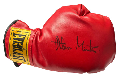 Alan Minter 'Boom Boom' Signed Red Everlast Boxing Glove + Dealer COA