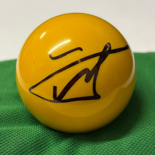 Fan Zhengyi Signed YELLOW Snooker Ball + Dealer COA