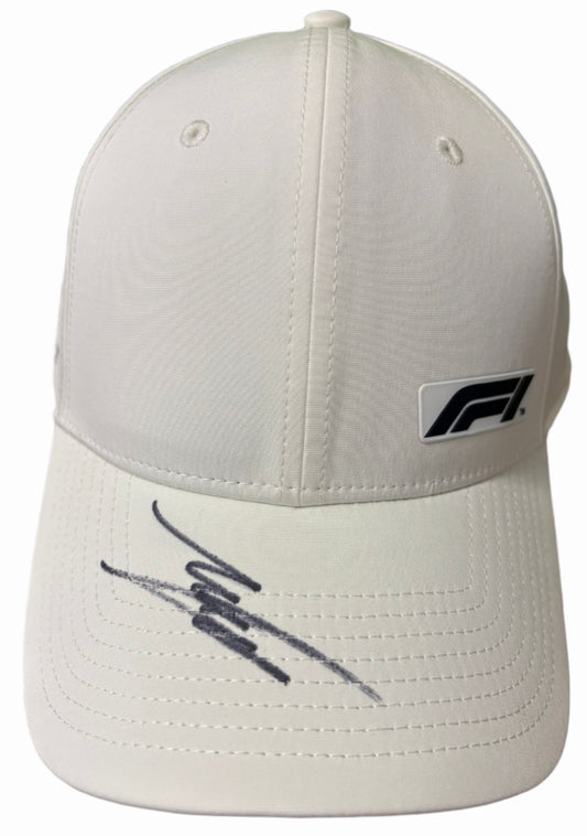Isack Hadjar Visa Cash App Racing Bulls Formula One Driver Signed White F1 Cap + COA