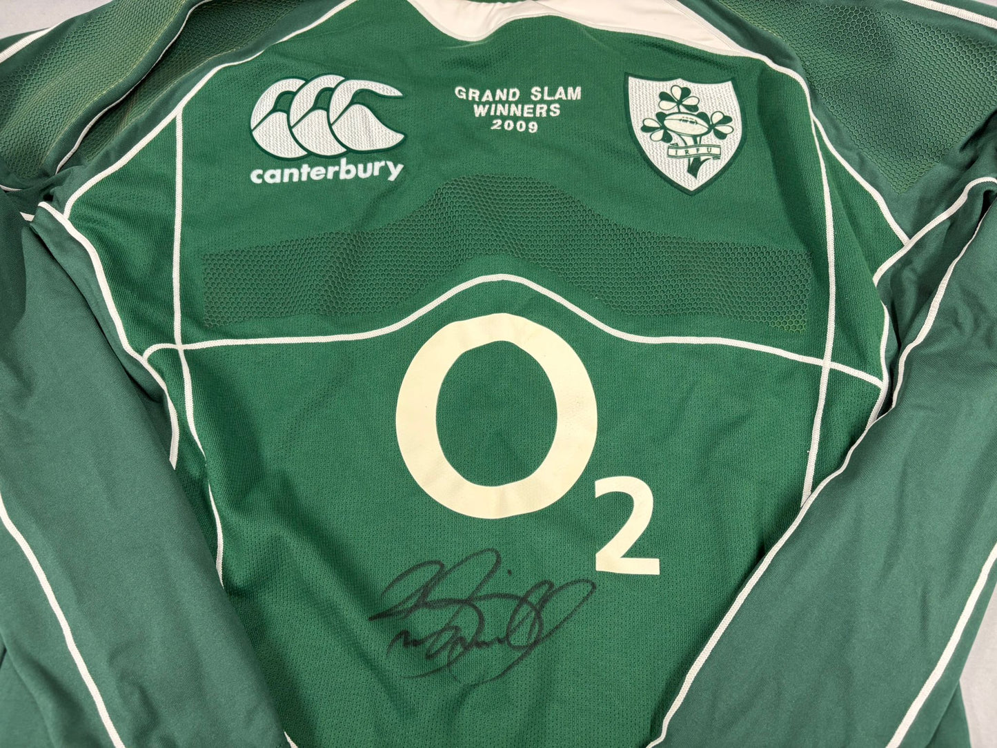 Rugby Legend Brian O'Driscoll Signed 2009 Ireland Rugby Grand Slam Shirt + Dealer COA