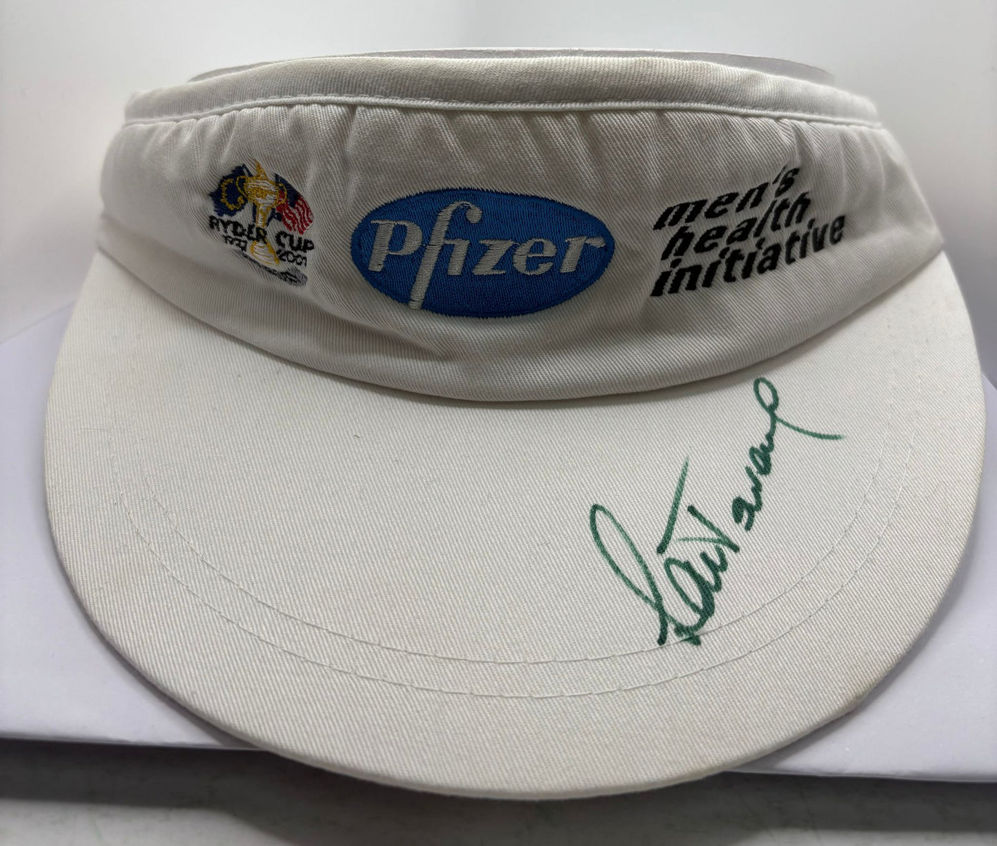 Sam Torrance Signed 2001 Ryder Cup at The Belfry Pfizer Golf Visor + Dealer COA