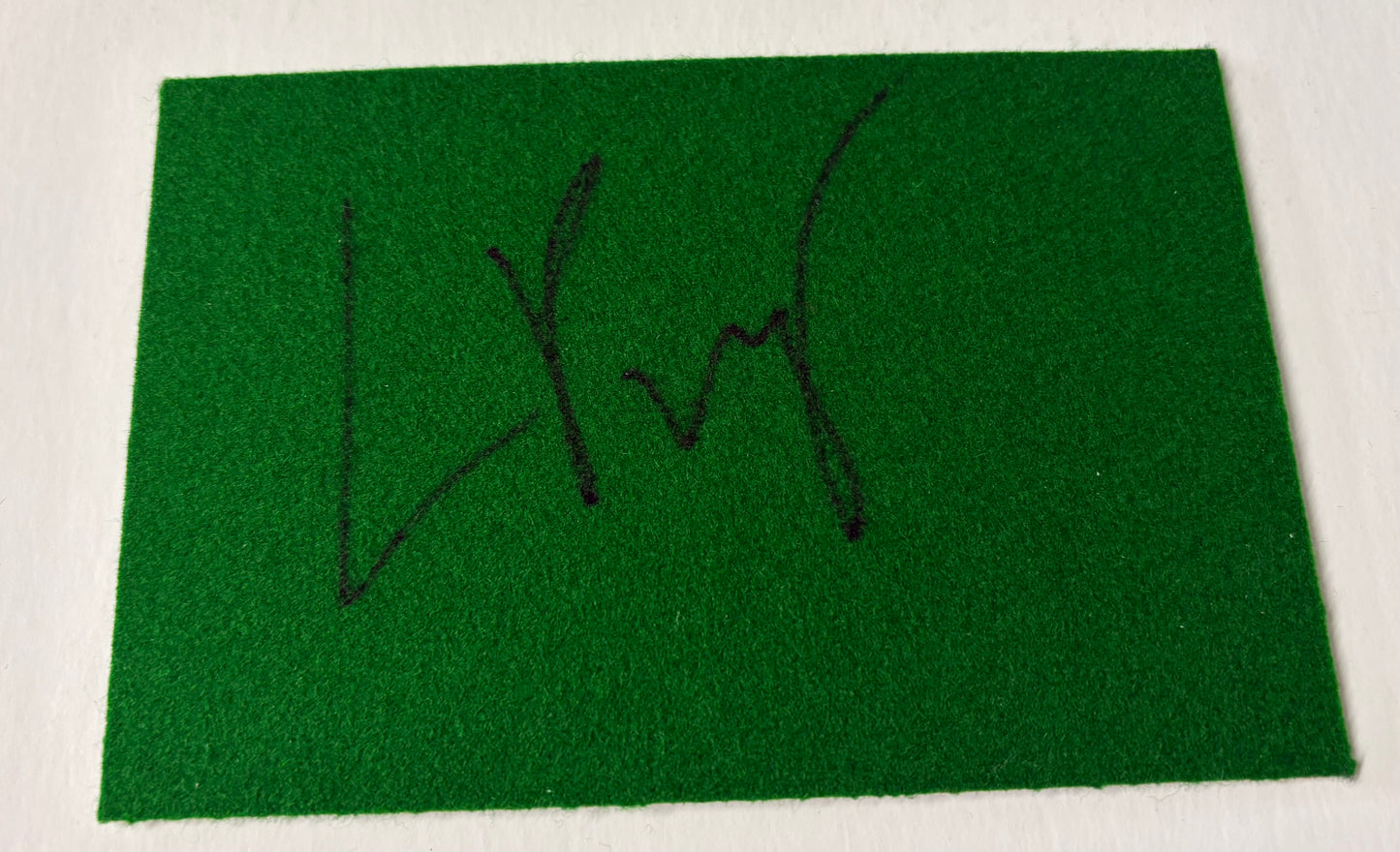 World Snooker Tour Player Liam Pullen Signed Green Snooker Baize + COA