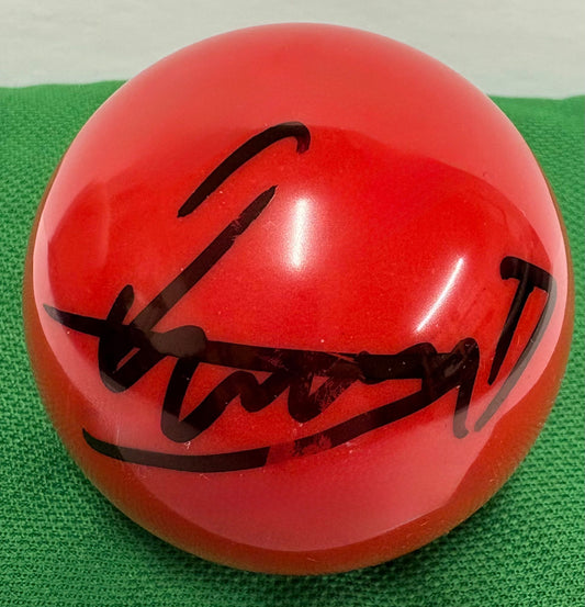 Welsh Snooker Player Liam Davies Signed RED Snooker Ball + Dealer COA
