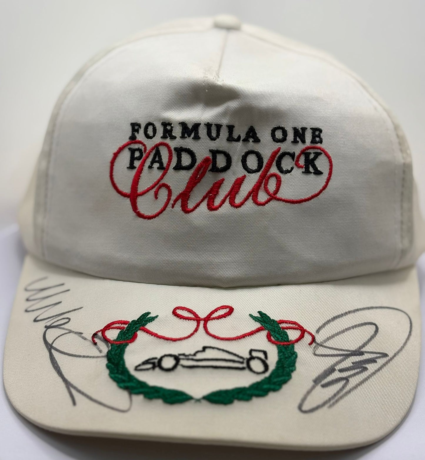 Formula One Paddock Club F1 Cap Signed by Racing Legends Mark Webber & David Coulthard + Cert