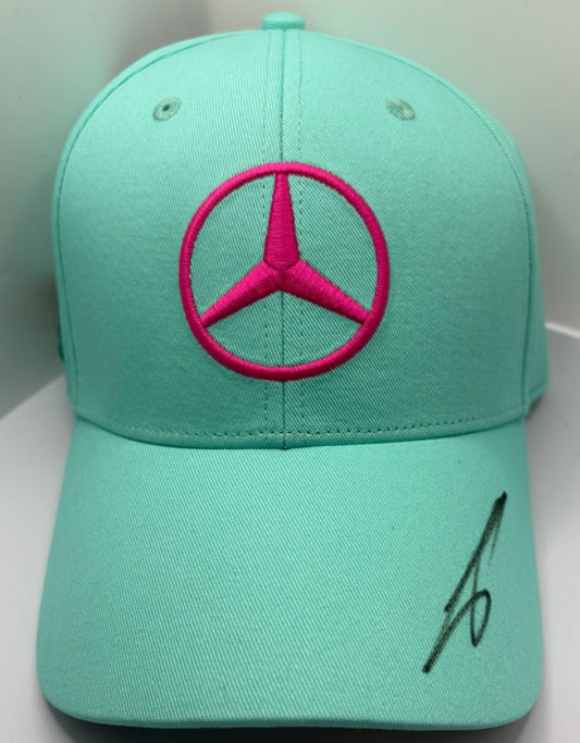 2025 Canadian Grand Prix Winner George Russell Signed Turquoise Mercedes F1 Cap + COA