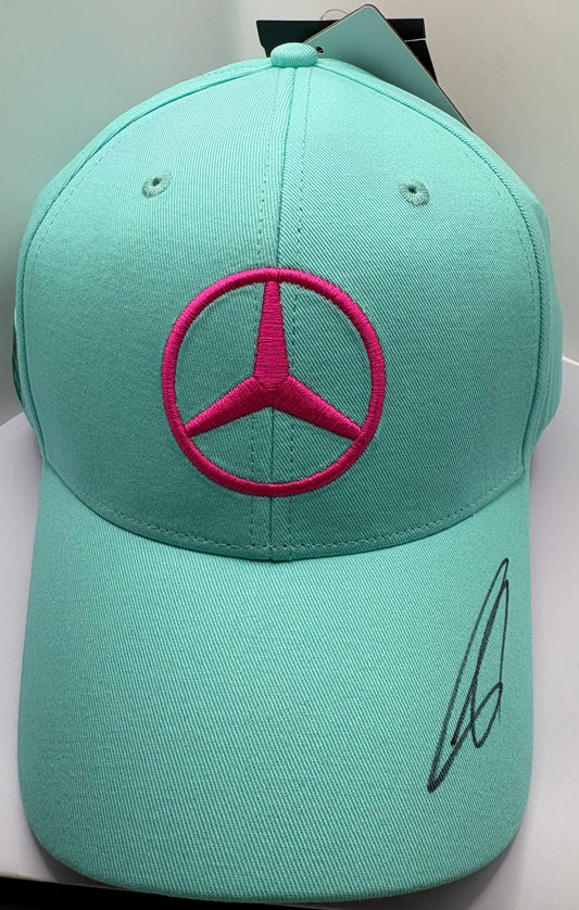 2025 Canadian Grand Prix Winner George Russell Signed Turquoise Mercedes F1 Cap + COA