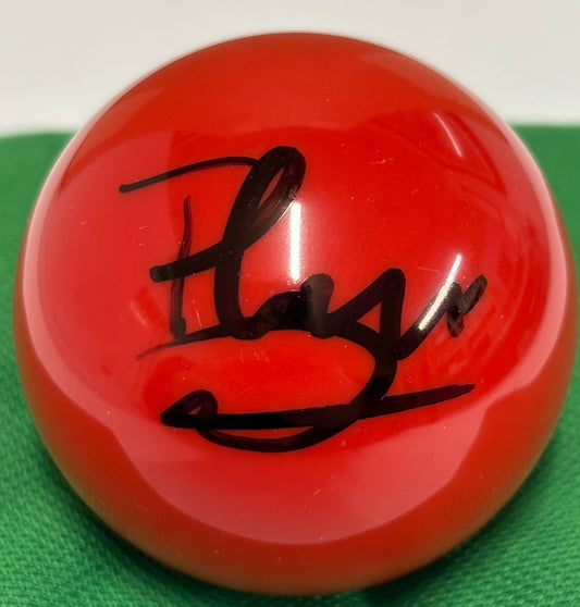 Florian Nüßle Signed RED Snooker Ball + Dealer COA