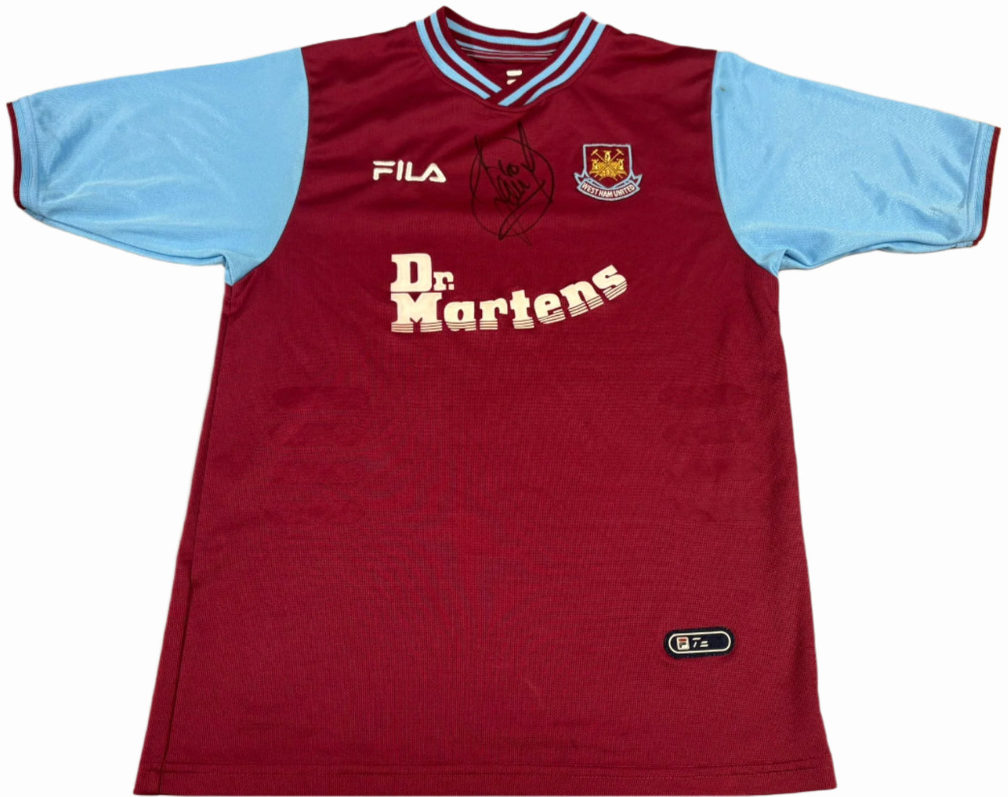 Paolo Di Canio Signed Retro 2001-03 West Ham FC Fila Home Shirt + Dealer COA