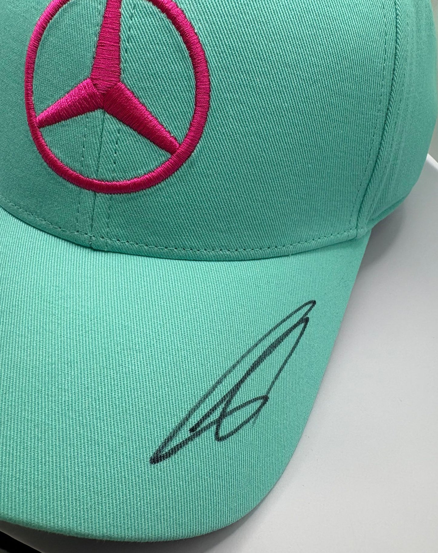 2025 Canadian Grand Prix Winner George Russell Signed Turquoise Mercedes F1 Cap + COA