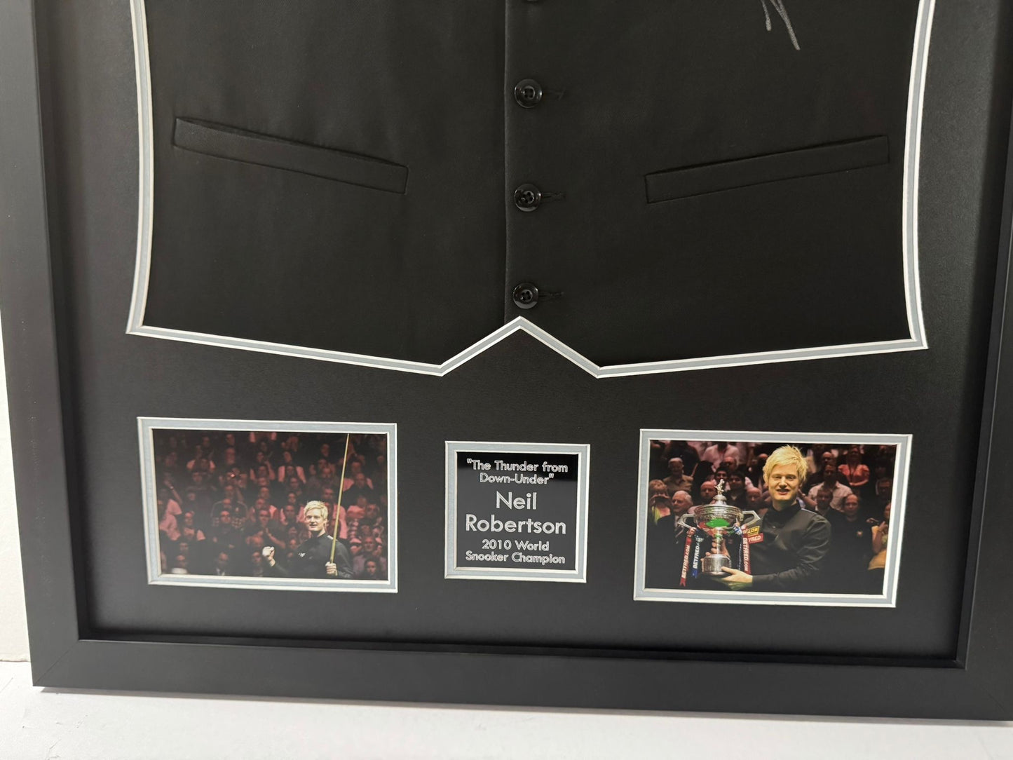 Neil Robertson 2010 Snooker World Champion Hand Signed & Framed Waistcoat + COA