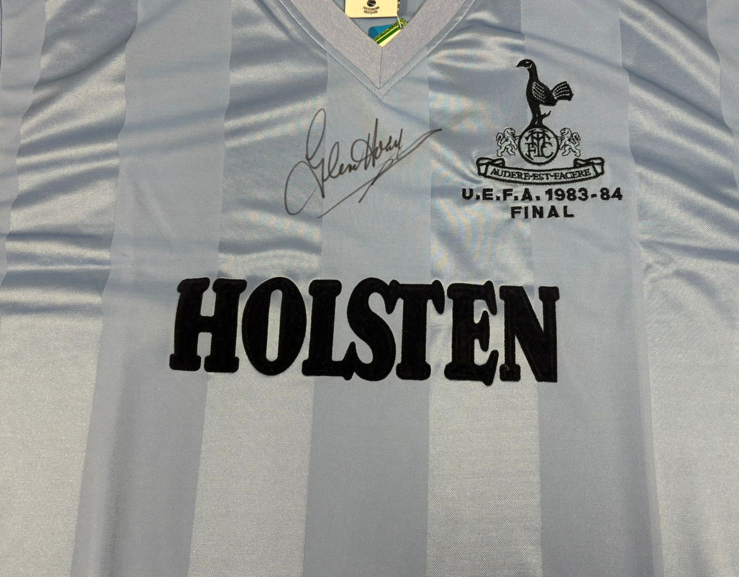 Glenn Hoddle Signed Tottenham Hotspur 1984 UEFA Cup Final Retro Football Shirt + COA
