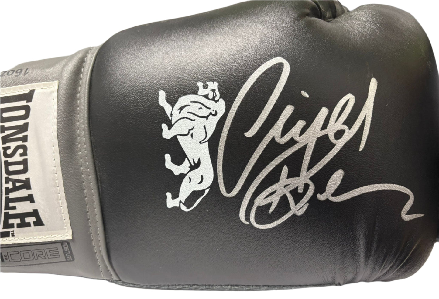 Nigel Benn 'The Dark Destroyer' Signed Black Lonsdale Boxing Glove + Cert