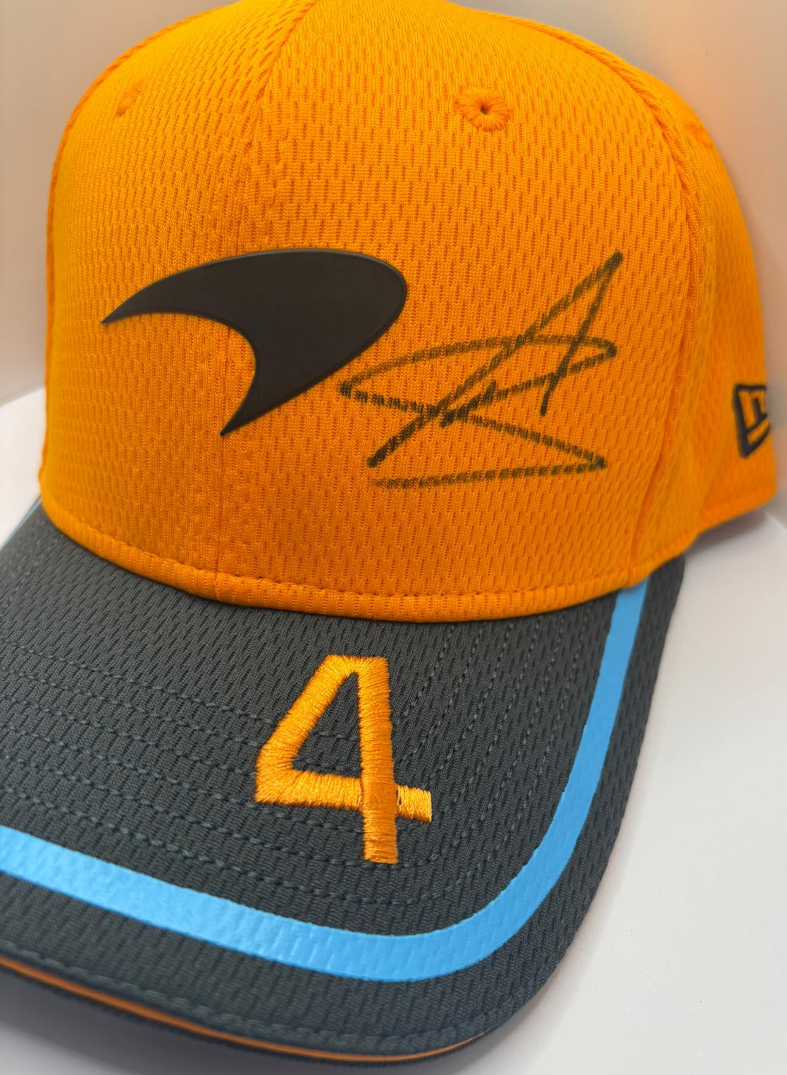 2025 British Grand Prix Winner Lando Norris Signed Orange & Grey McLaren F1 Cap + Dealer COA
