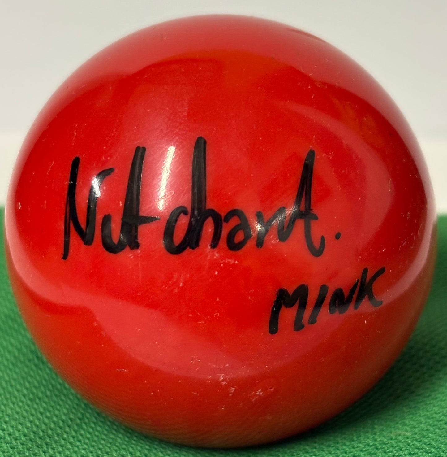 Thai Snooker Player Mink Nutcharut Signed Red Snooker Ball + COA