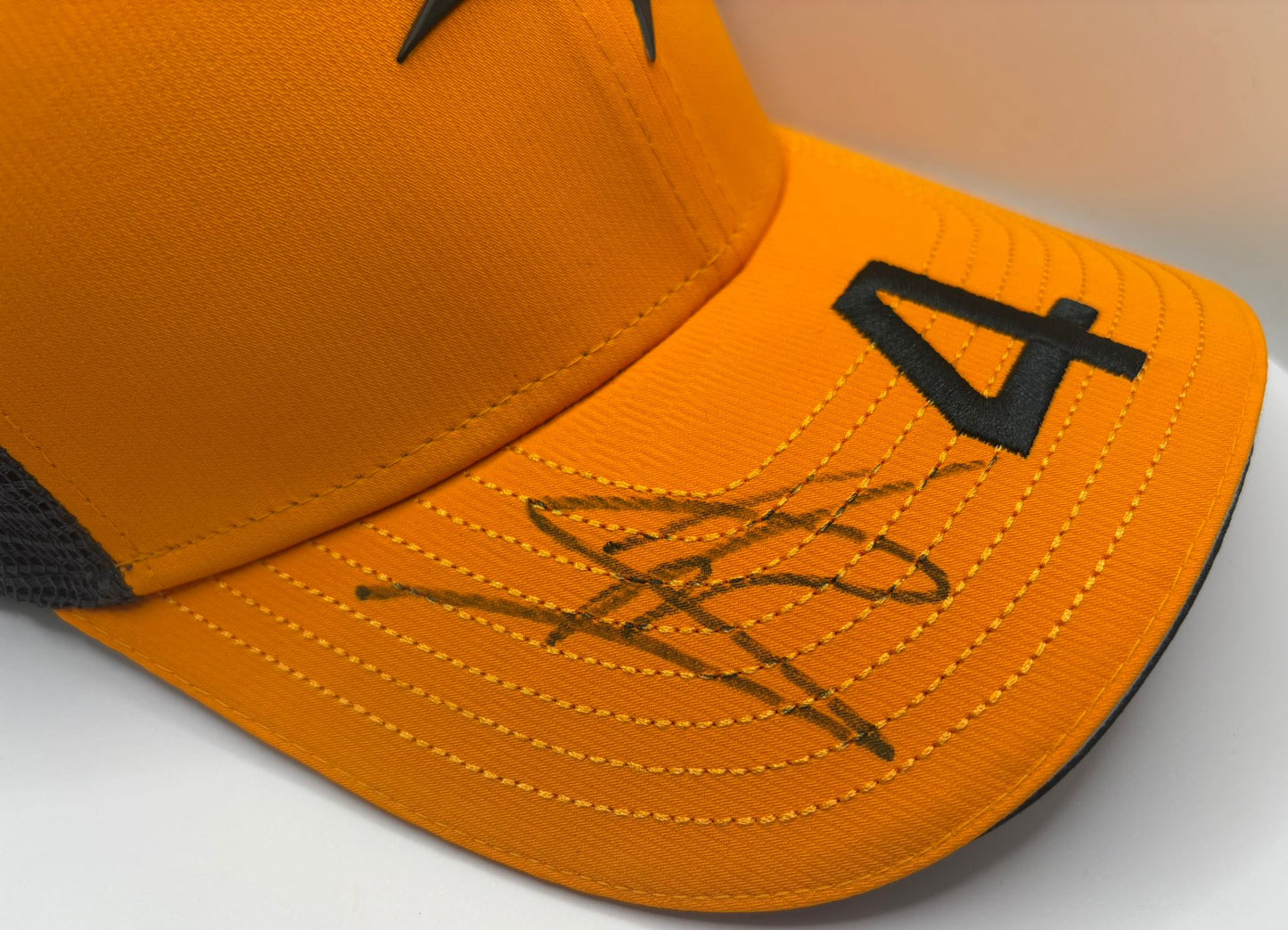 2025 British Grand Prix Winner Lando Norris Signed Orange McLaren F1 Cap + Dealer COA