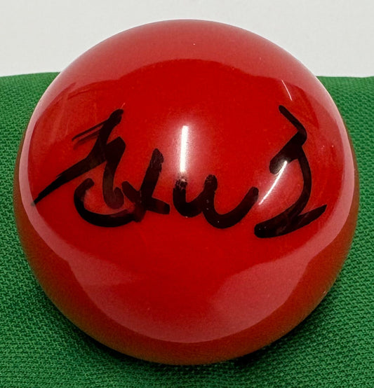 Triple Crown Winner Zhao Xintong Signed RED Snooker Ball + Dealer COA