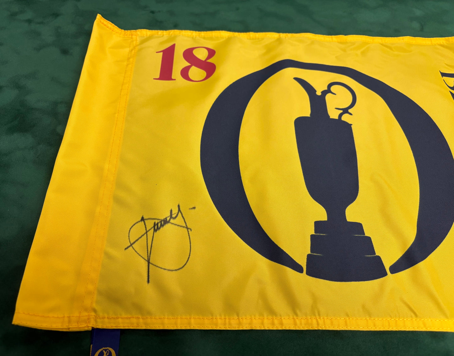 Winner Xander Schauffele Signed 152nd Open at Royal Troon Golf Flag + Cert