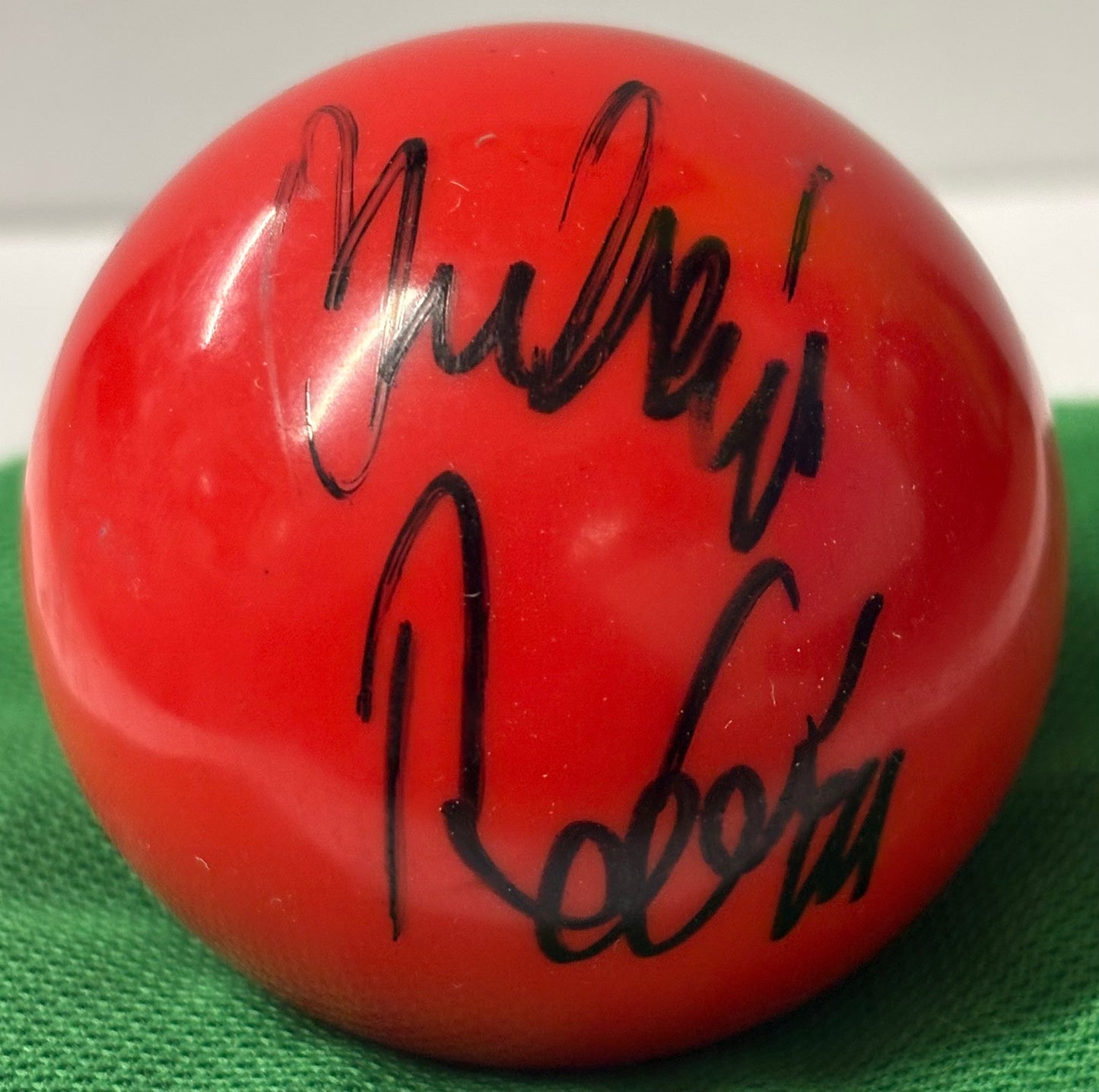Bulcsu Revesz Signed Red Snooker Ball + Dealer COA