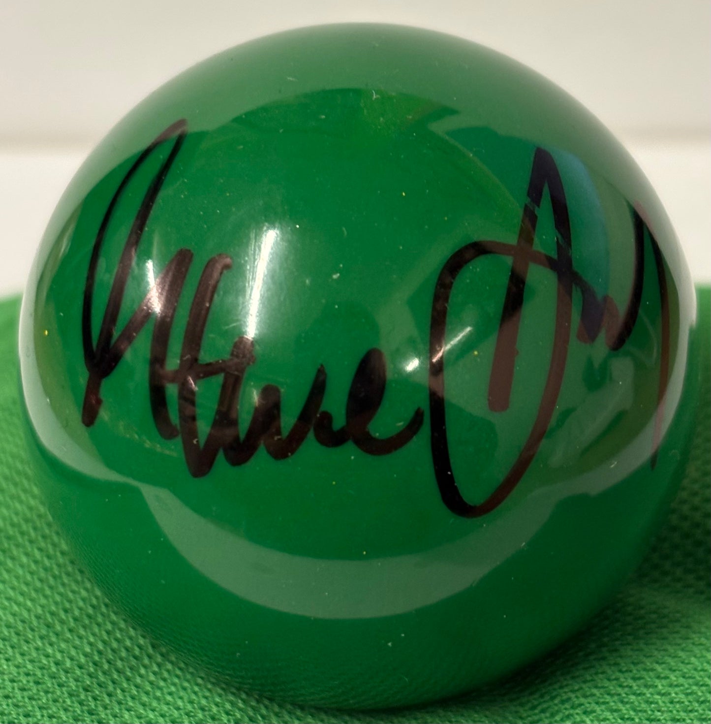 Steve Davis 6x World Champion Signed Green Snooker Ball + Dealer COA