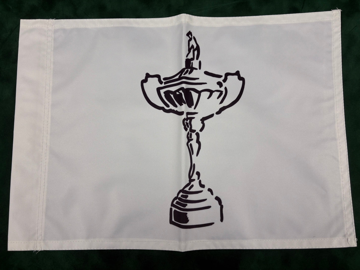 Ryder Cup Trophy - Team Europe & USA -  Unsigned Golf Flag (White)