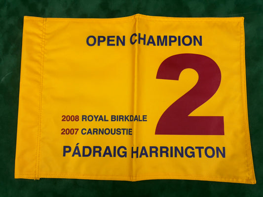 Pádraig Harrington Two-Time Open Golf Champion Unsigned Golf Flag (Yellow)