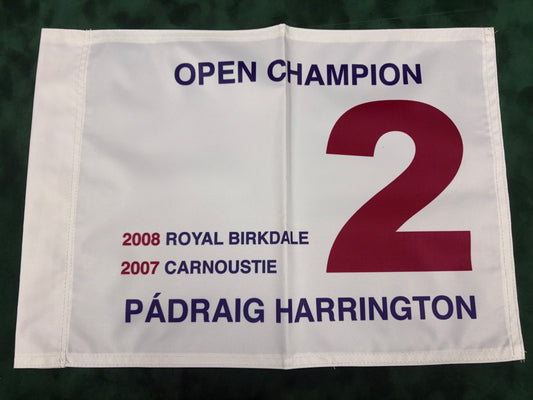 Pádraig Harrington Two-Time Open Golf Champion Unsigned Golf Flag (White)