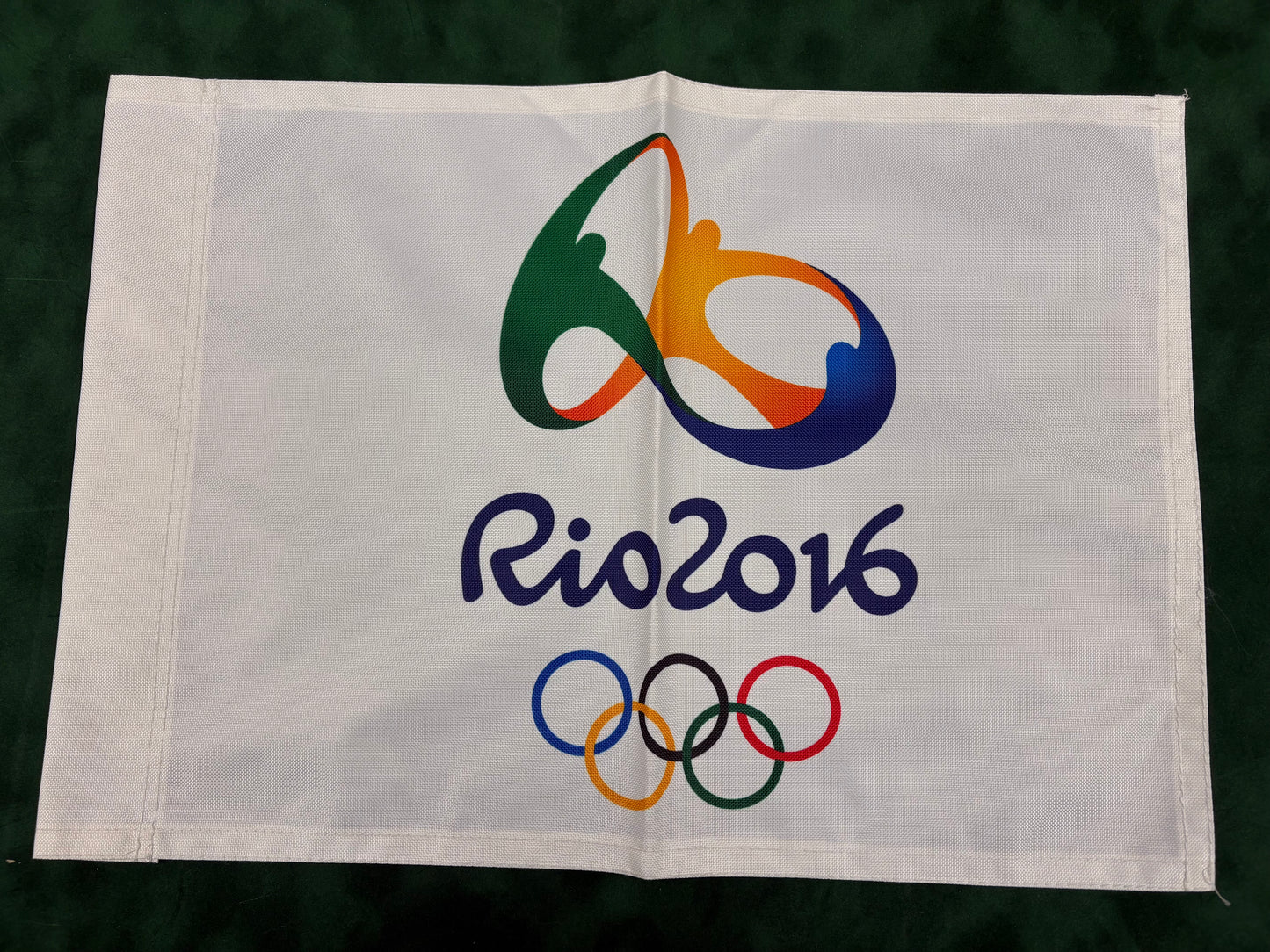 Rio 2016 Olympics Unsigned Golf Flag (White)