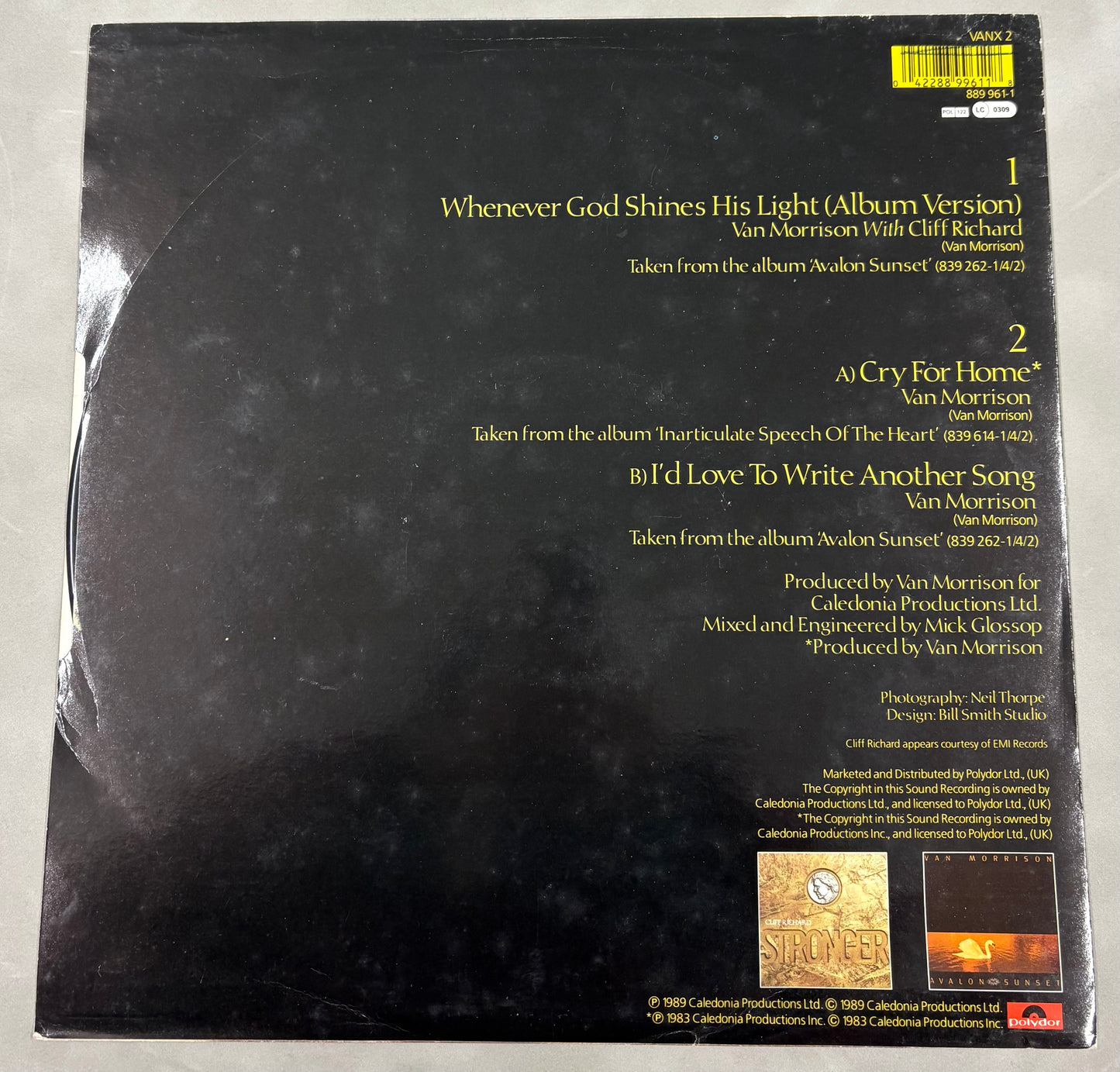 Van Morrison Signed Whenever God Shines His Light 12'' Vinyl with COA