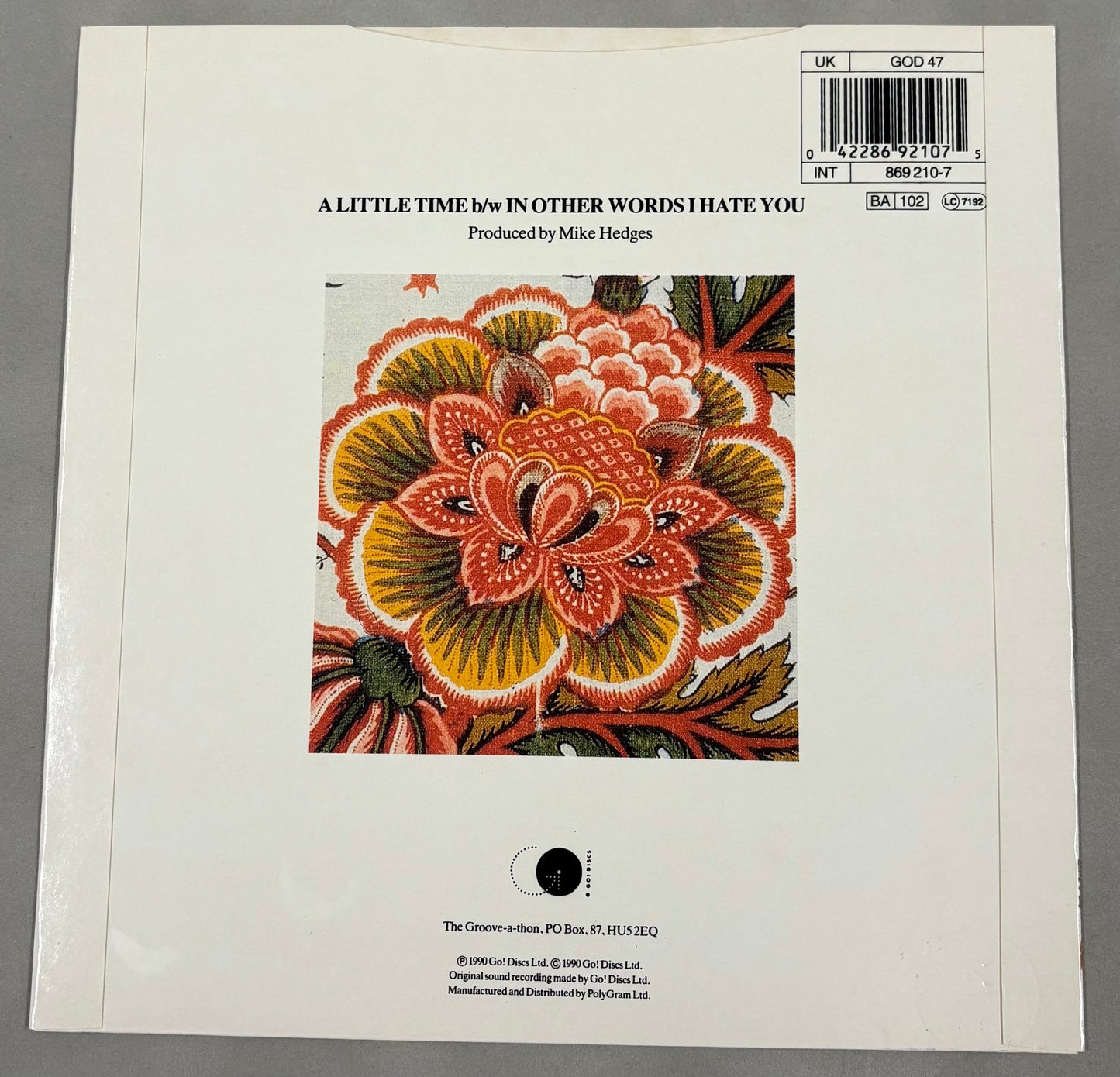 Paul Heaton 'The Beautiful South' Signed A Little Time 7'' Vinyl with COA (1)