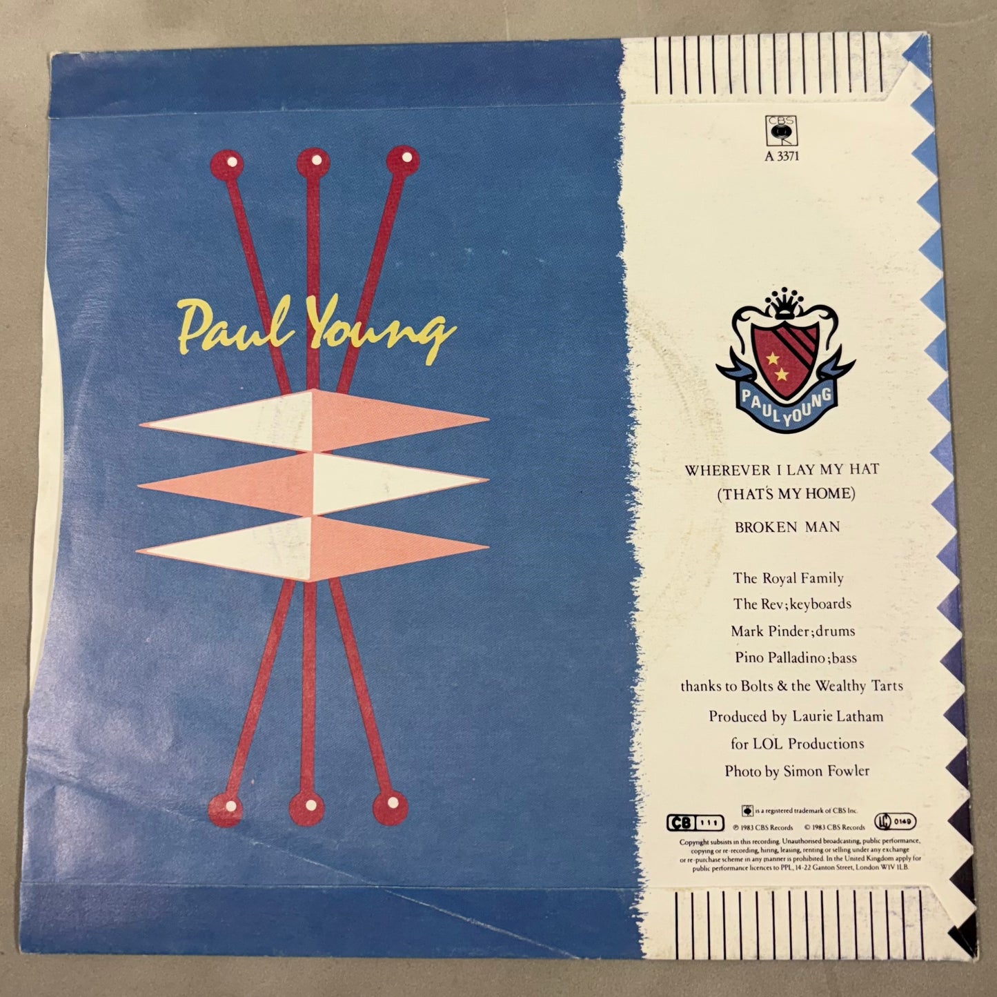 Paul Young Signed Wherever I Lay My Hat 7'' Vinyl with COA