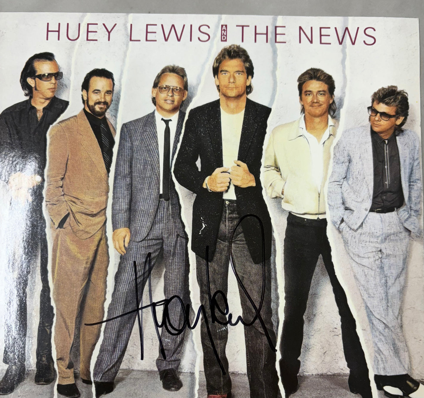 Huey Lewis Signed Hip To Be Square 7'' Vinyl with COA
