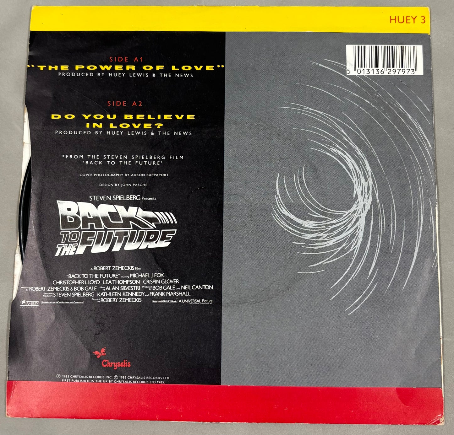 Huey Lewis Signed The Power of Love/Do you Believe in Love? 7'' Vinyl with COA (1)