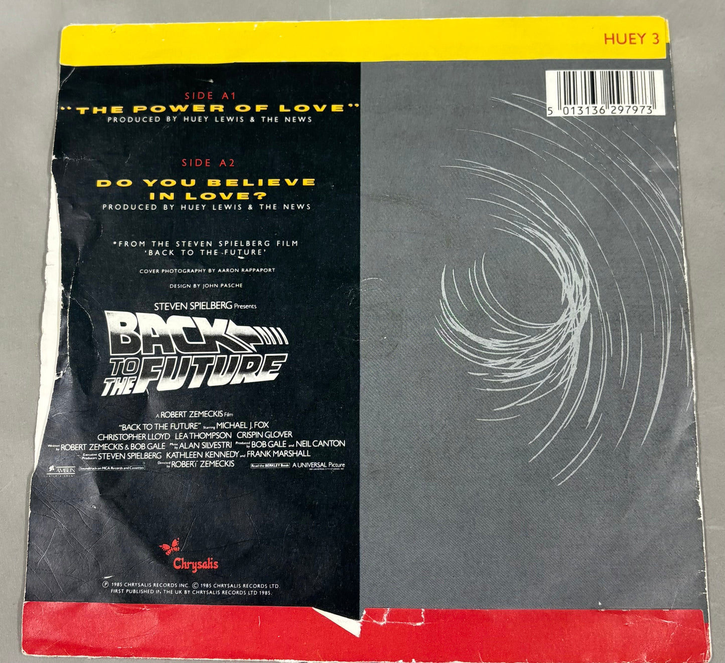 Huey Lewis Signed The Power of Love/Do you Believe in Love? 7'' Vinyl with COA (2)