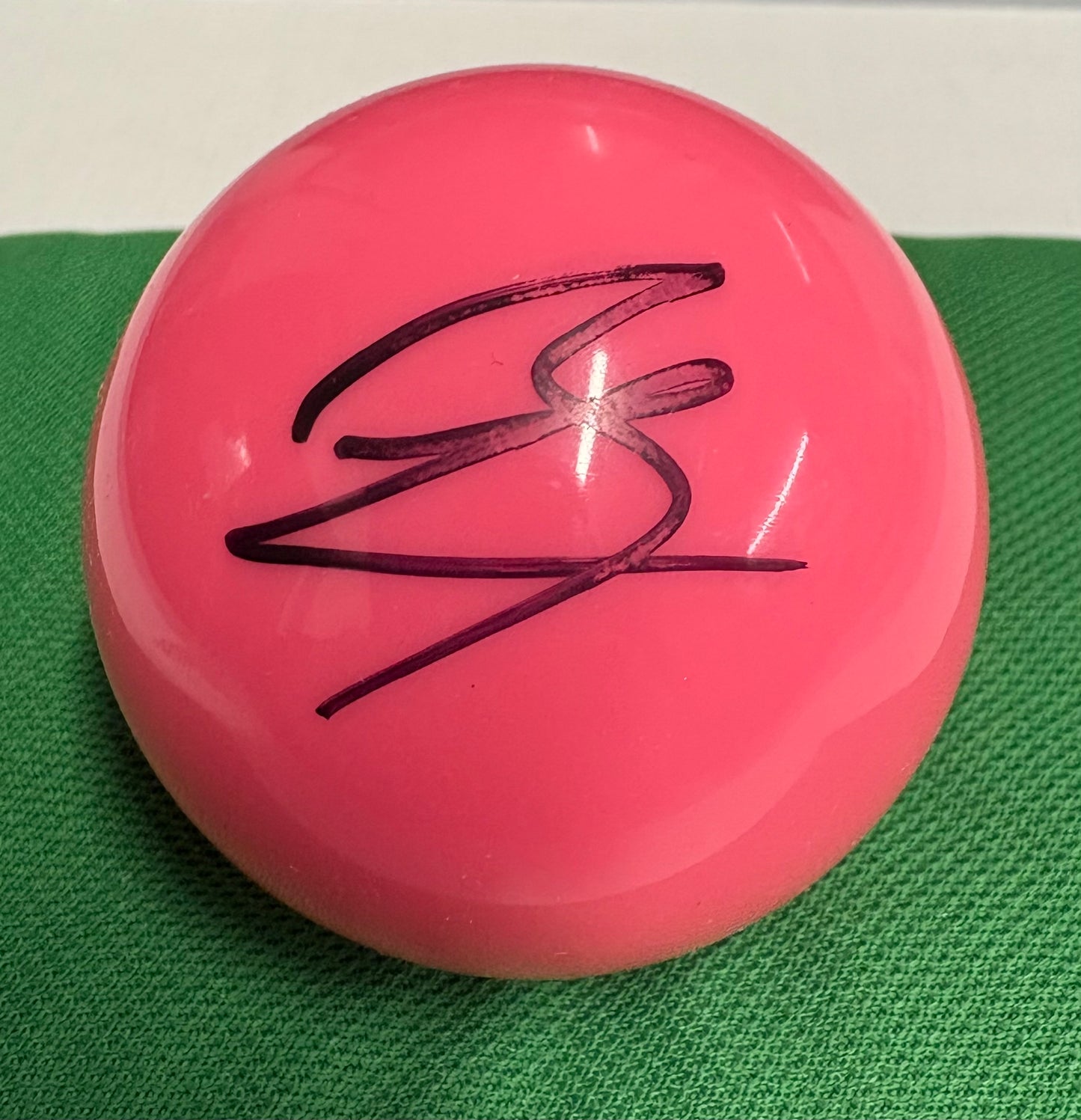 Luca Brecel Signed PINK Snooker Ball + Dealer COA