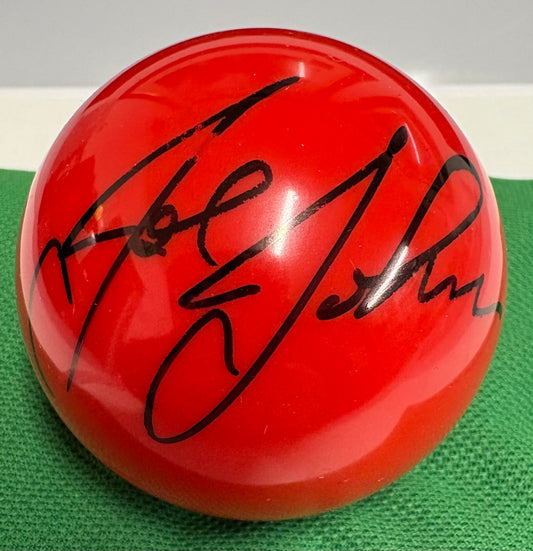 Joe Johnson Signed RED Snooker Ball + Dealer COA