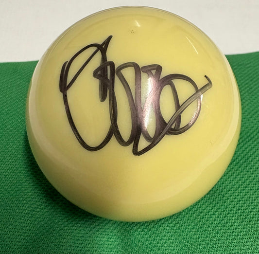 John Parrott Signed WHITE Snooker + Dealer COA