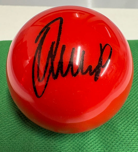 Judd Trump Signed RED Snooker Ball + Dealer COA