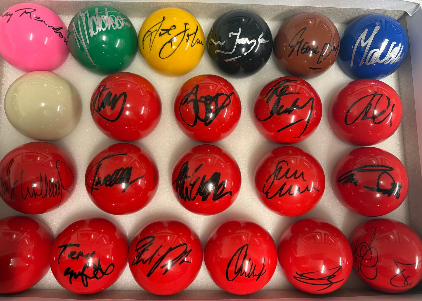 RARE Set 21 Crucible World Champions Signed Autograph Snooker Balls + Dealer COA