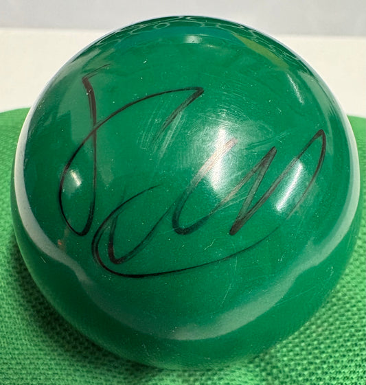 Stephen Hendry Signed 3/4 Size GREEN Snooker Ball + Dealer COA