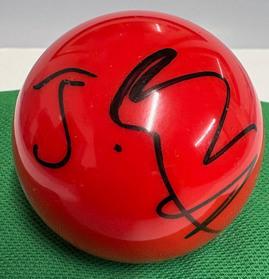 Jackson Page Signed RED Snooker Ball + Dealer COA