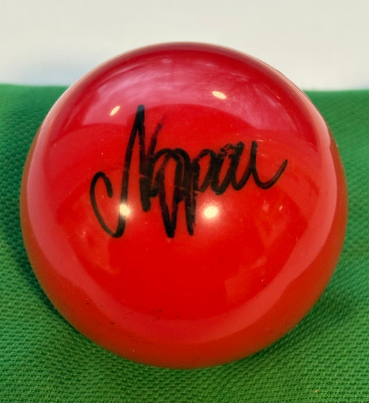 Noppon Saengkham Signed RED Snooker Ball + Dealer COA