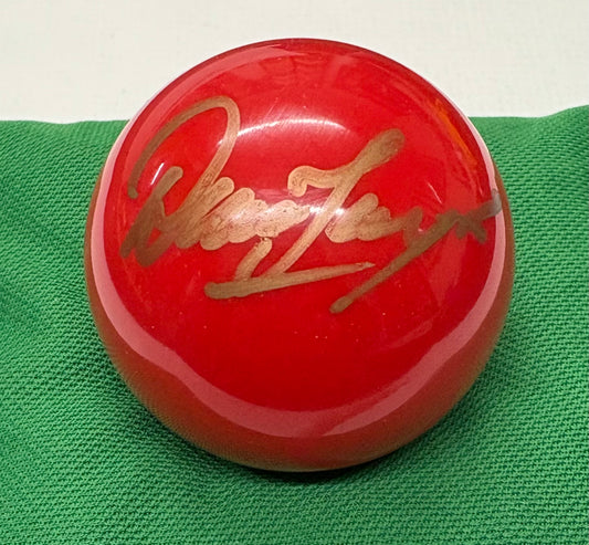 Dennis Taylor Signed RED Snooker Ball + Dealer COA